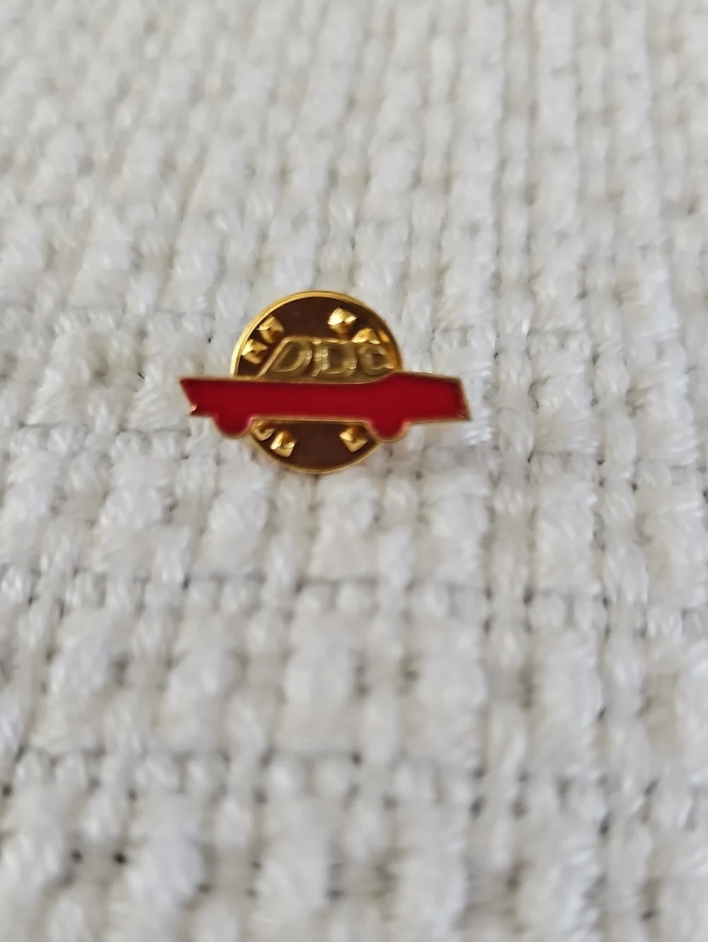 Vintage Gold and Red Enamel Defensive Driving Course Completion Pin